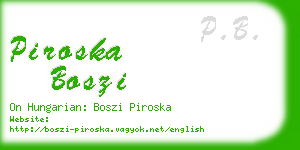 piroska boszi business card